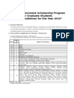 Korean Government Scholarship Program For Graduate Students "KGSP Guidelines For The Year 2010"