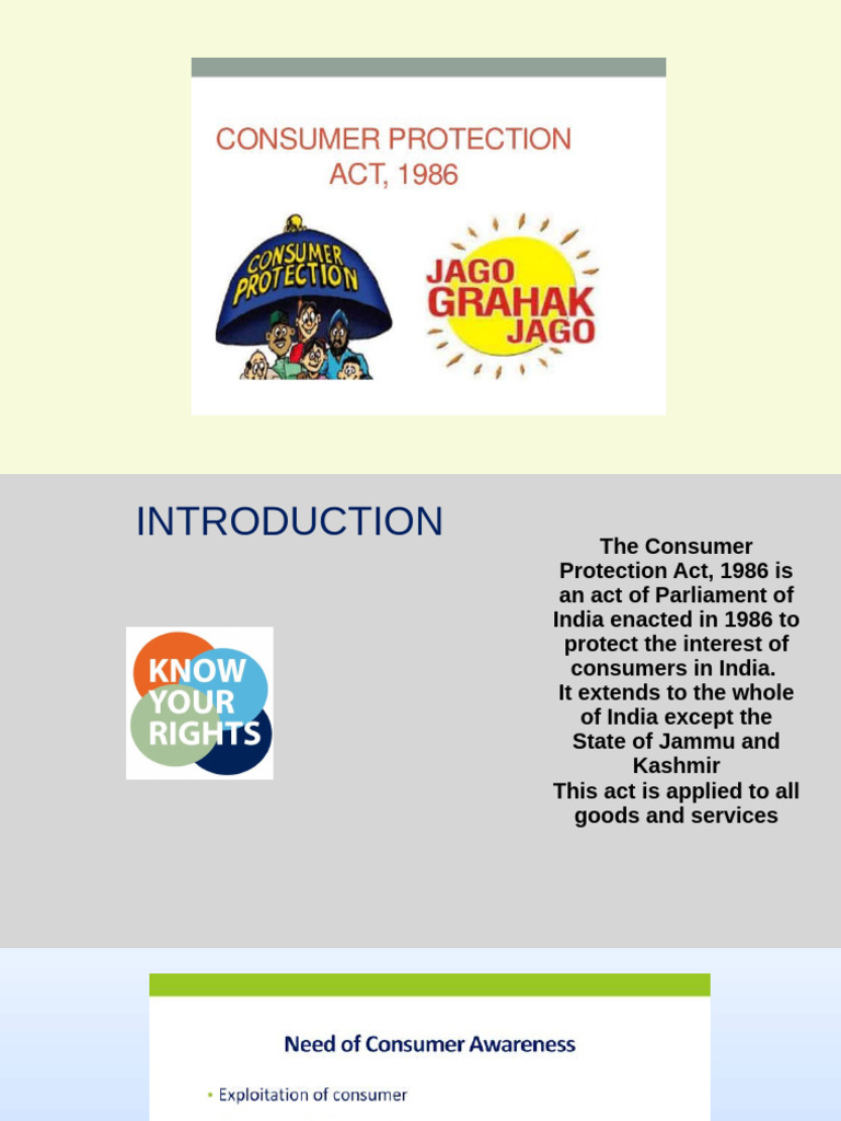 Consumer Protection Act Overview 1986 | PDF