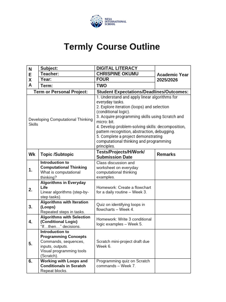 y4 t2 Digital Literacy | PDF | Computer Programming | Algorithms