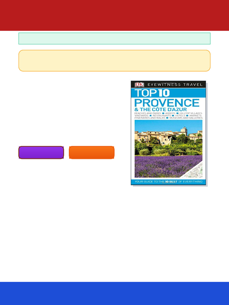 Top 10 Provence The Cote D Azur DK Travel Ebook OCR-enabled PDF | PDF ...