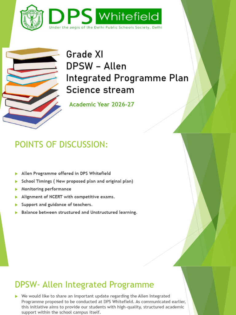 DPS Whitefield's Allen Integrated Program 2026-27 | PDF | Schools