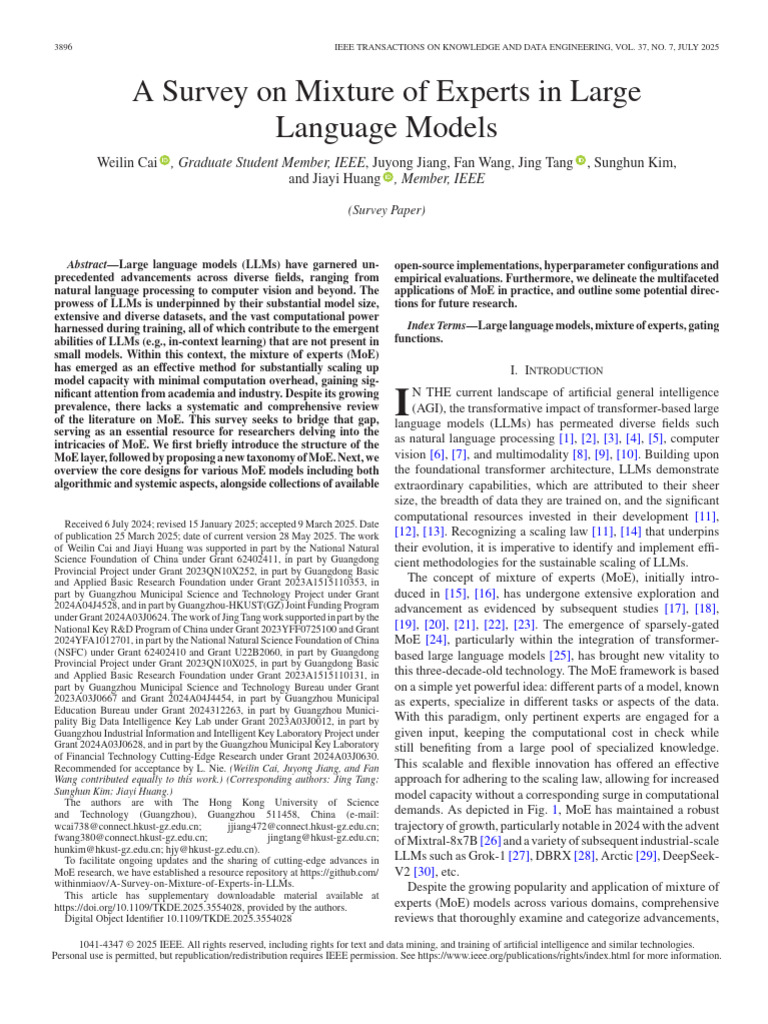 A Survey On Mixture of Experts in Large Language Models | PDF | Machine ...