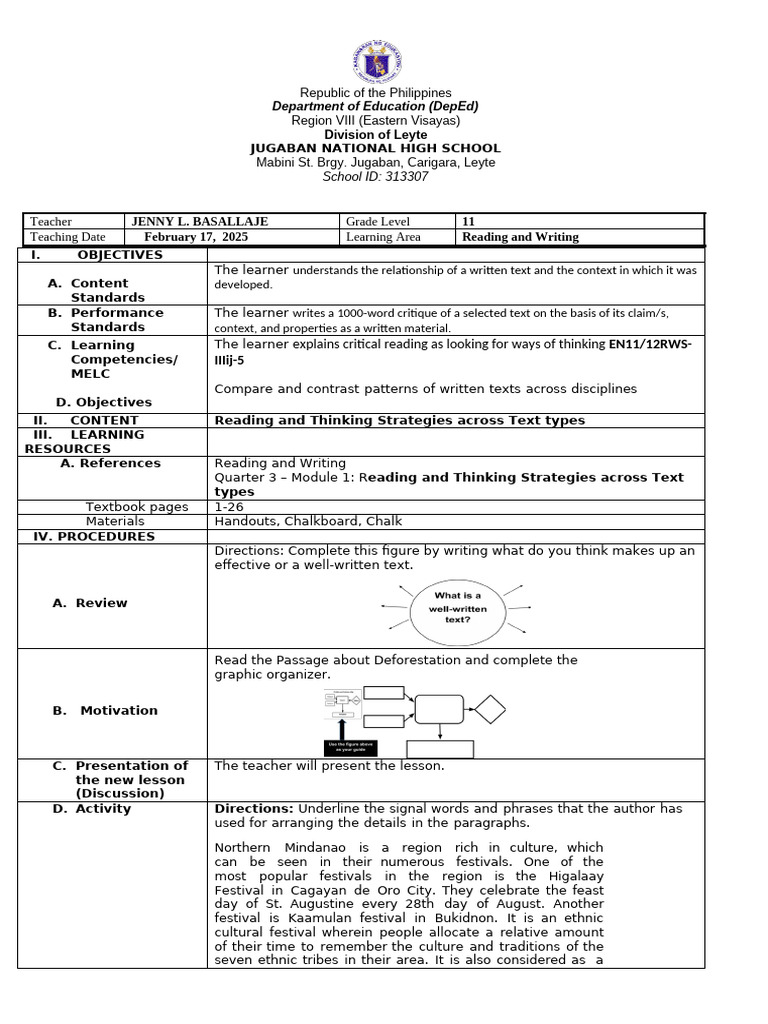 Grade 11 Reading and Writing Module | PDF | Learning