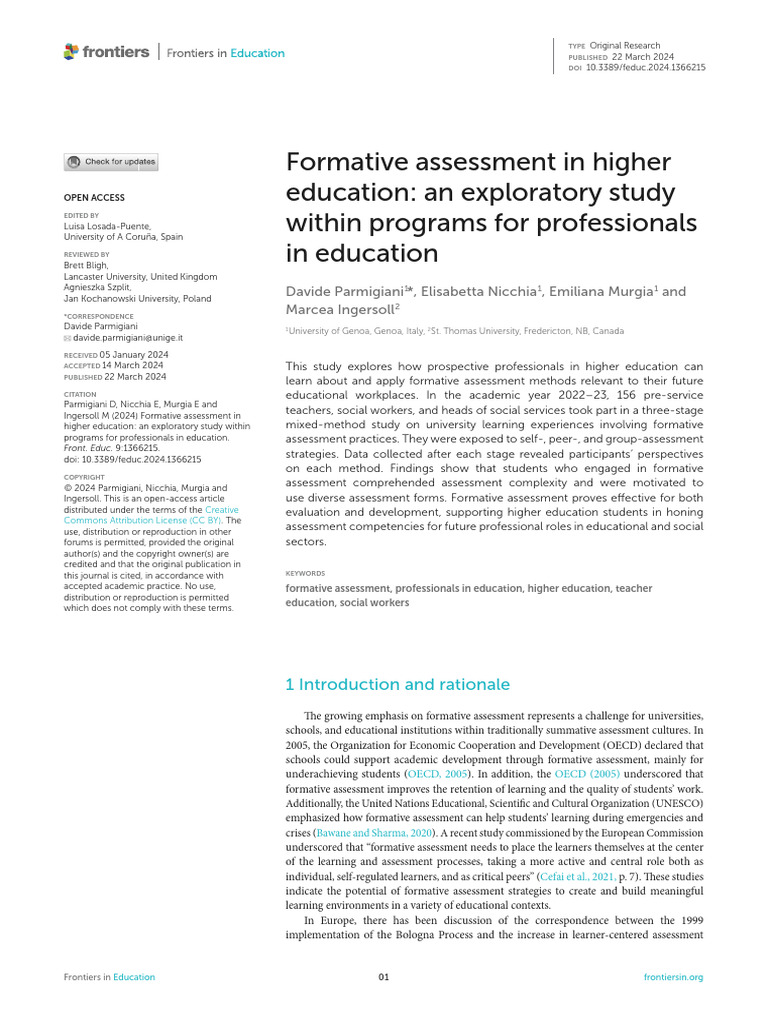 Formative Assessment in Higher Education | PDF | Educational Assessment ...