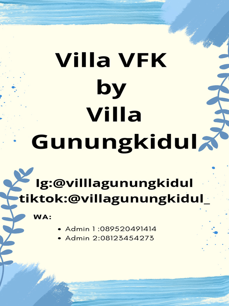 Villa VFK by Villa Gunungkidul | PDF