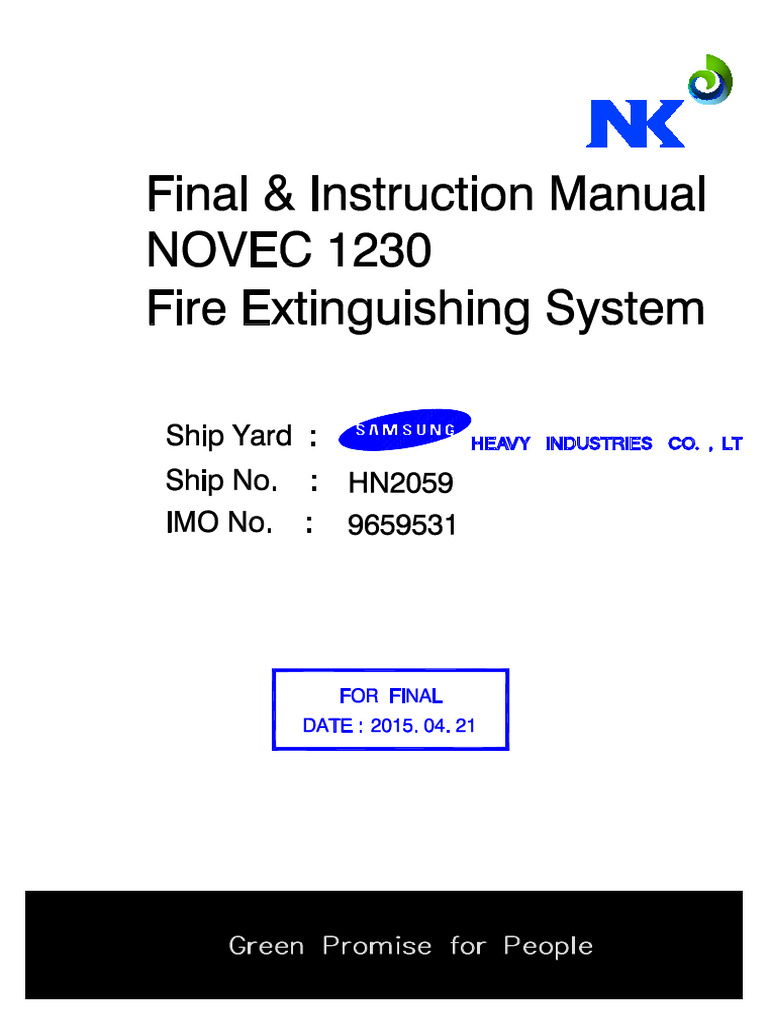 Novec 1230 Fire Extinguishing System Guide | PDF | Ozone Depletion | Gases