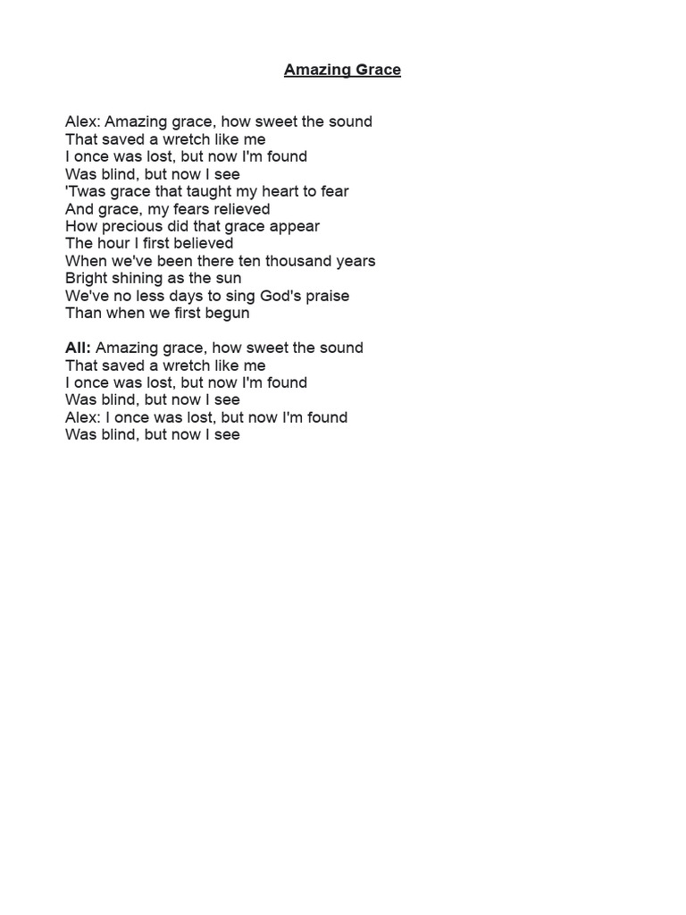Amazing Grace Lyrics and Meaning | PDF