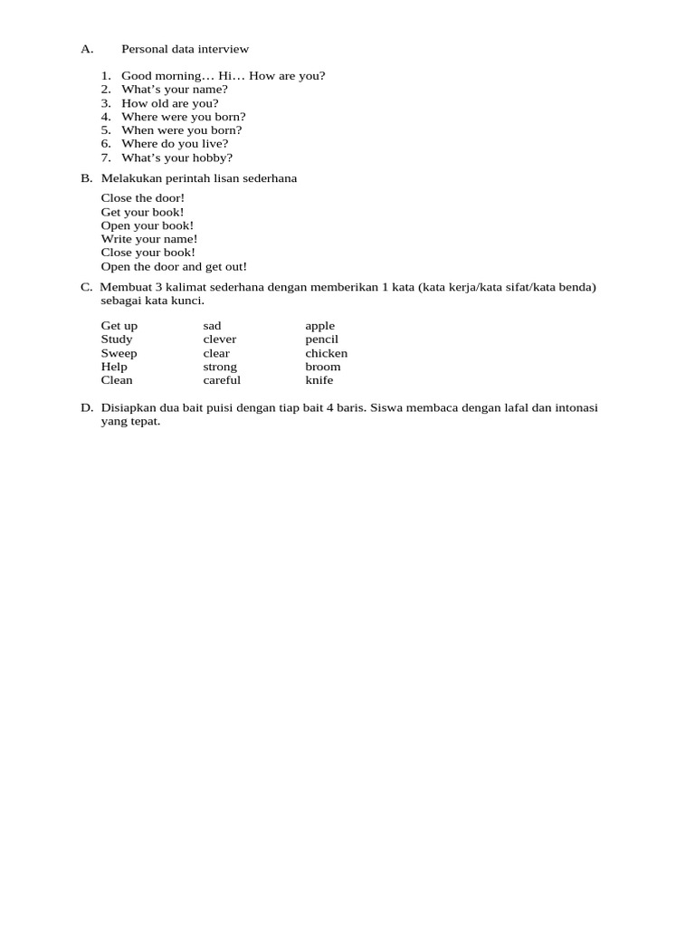 Personal Data Interview and Activities | PDF