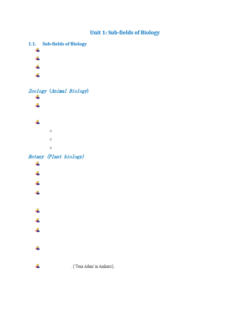 Grade 10 bio unit 1 | PDF | Biology | Zoology