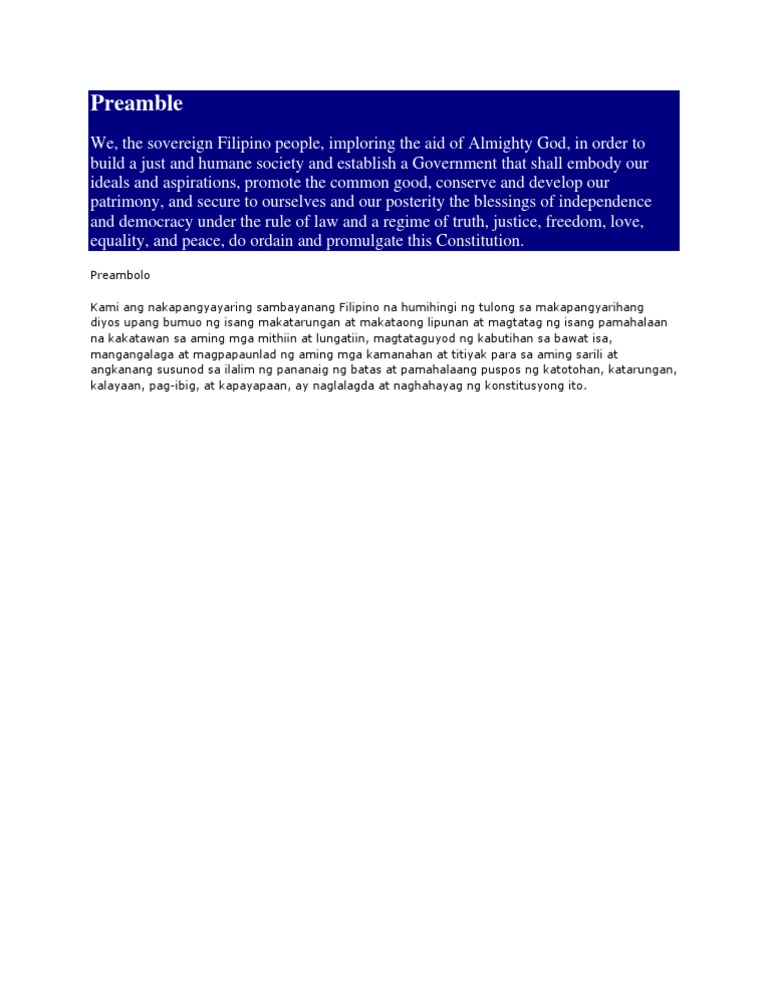 Preamble | PDF