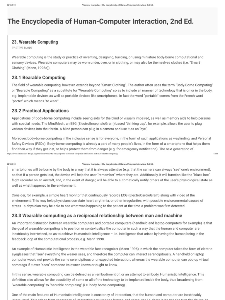 Understanding Wearable Computing | PDF | Wearable Technology | Human ...