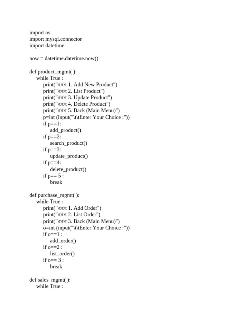 Product and Sales Management System | PDF | Databases | Information ...