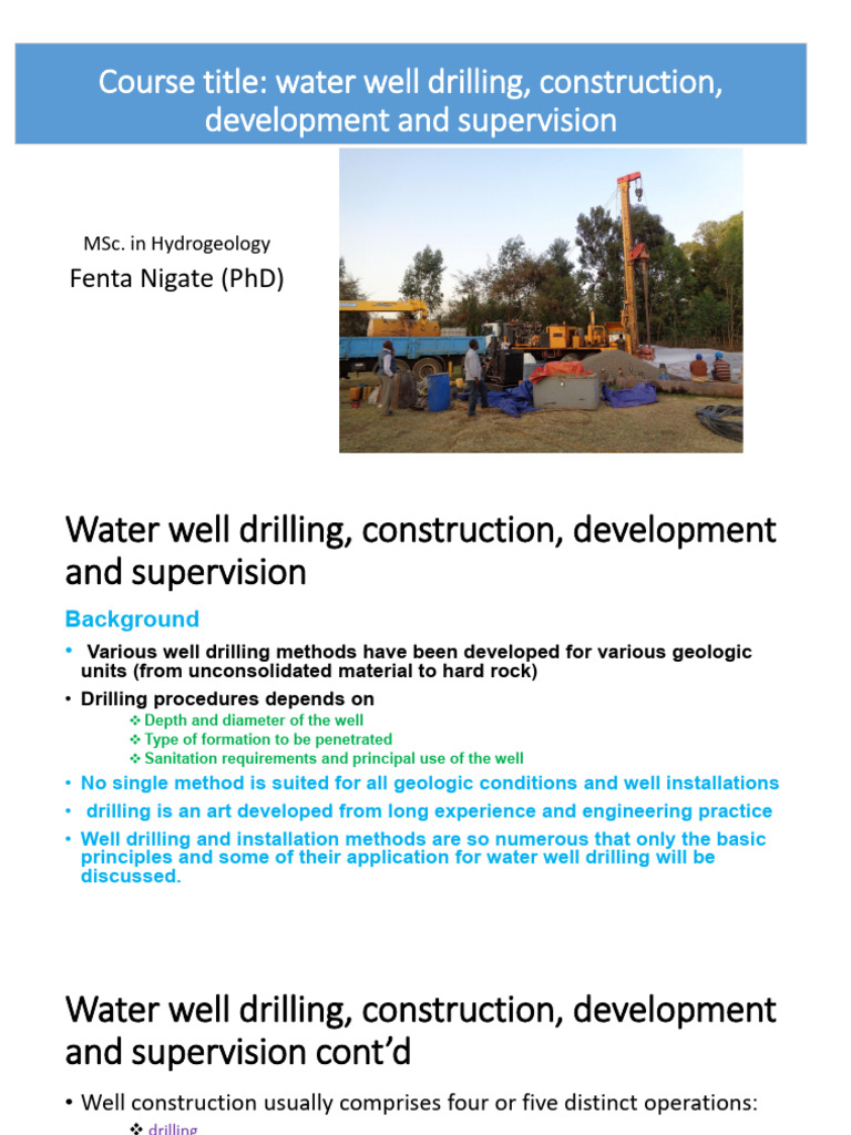 Water Well Drilling Techniques Explained | PDF | Casing (Borehole ...
