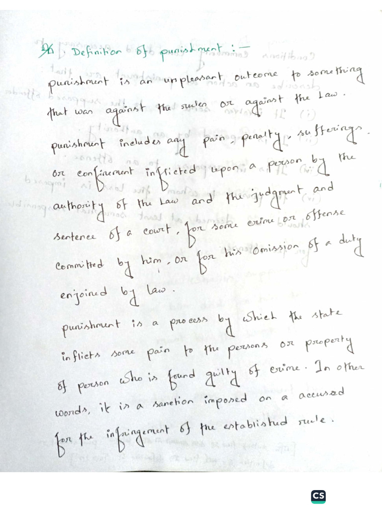 Definition of Punishment | PDF