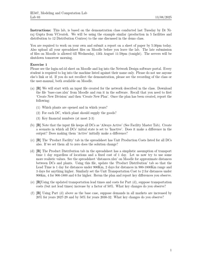IE507 Lab 03: Network Design Exercise | PDF | Computer Engineering ...