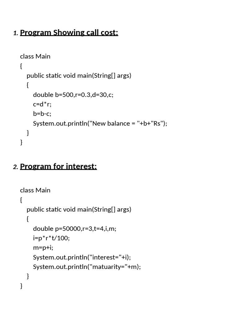 Java Programs for Basic Operations | PDF | Computer Programming ...