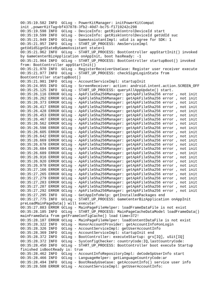 GameCenter Startup Log Analysis | PDF | Computing | Software