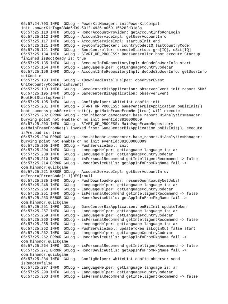 GameCenter Biz Application Startup Log | PDF | Computer Standards ...