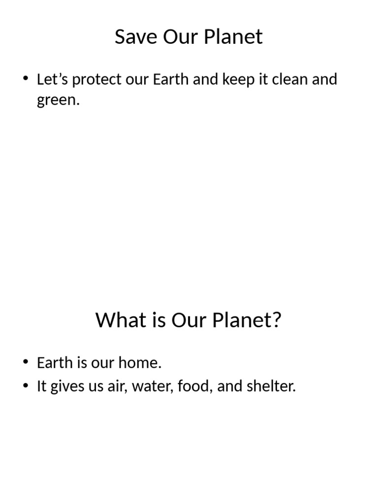 Save Our Planet 8 Pages | PDF