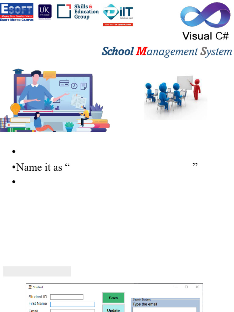 C# School Management System Guide | PDF | Databases | Microsoft Sql Server