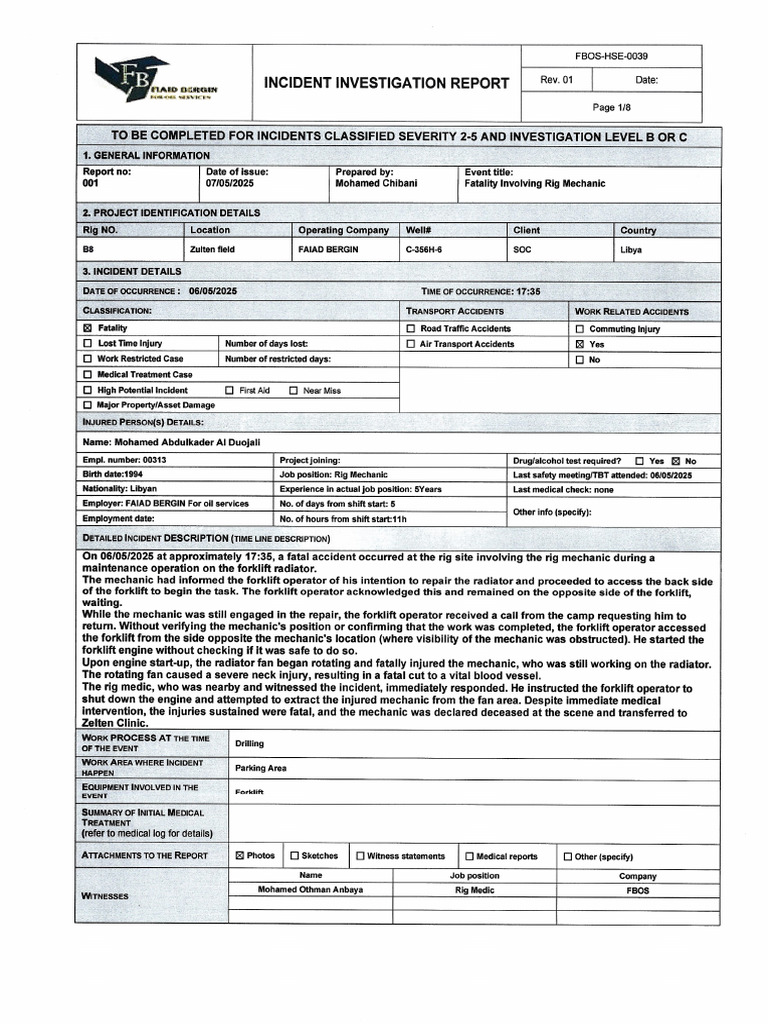 Incident Investigation Report | PDF