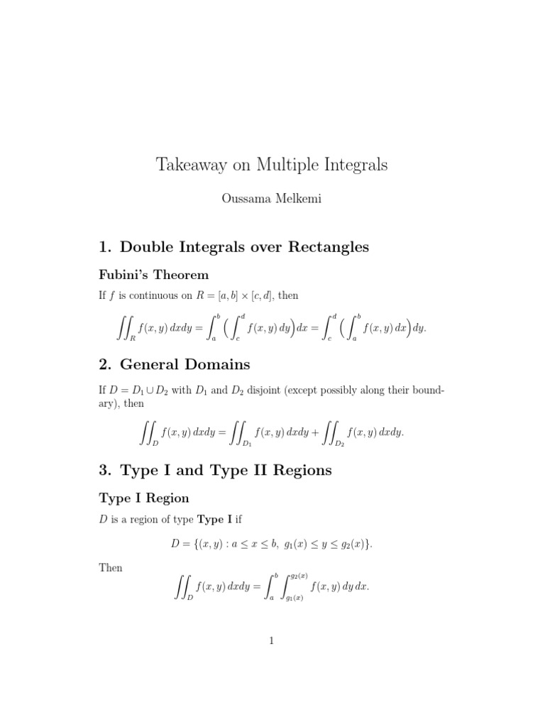 Understanding Multiple Integrals Concepts | PDF | Coordinate System ...
