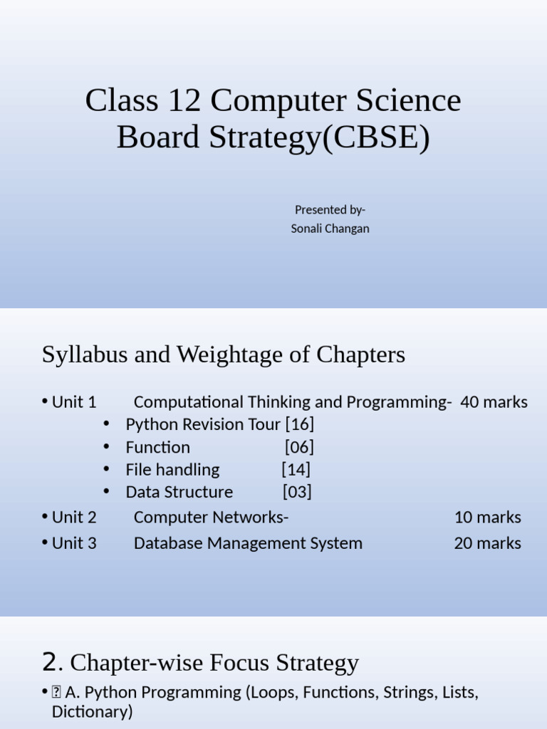 Class 12 Computer Science | PDF | Sql | Python (Programming Language)