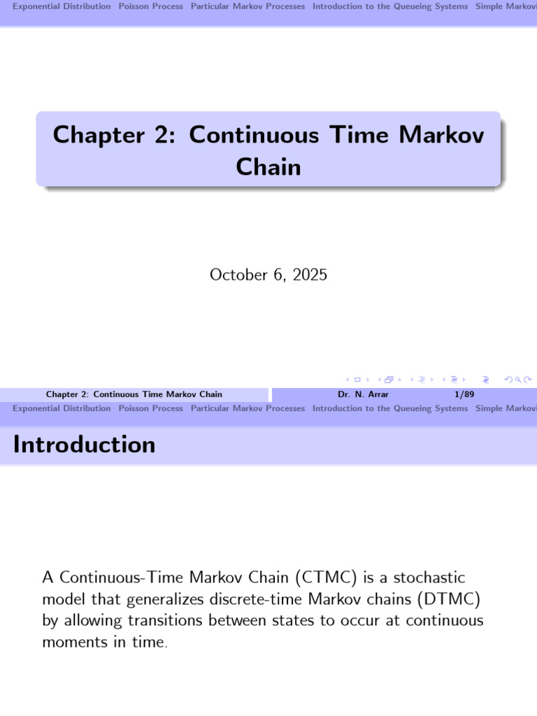 CTMC Chapter2 Part1 | PDF | Markov Chain | Poisson Distribution
