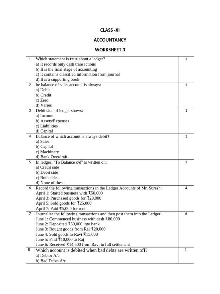 Worksheet 3 Xi Pdf