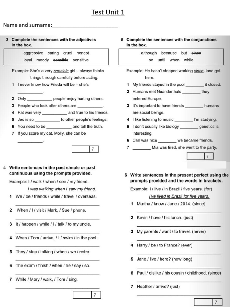 Project Explore 4 Test Unit 1 | PDF