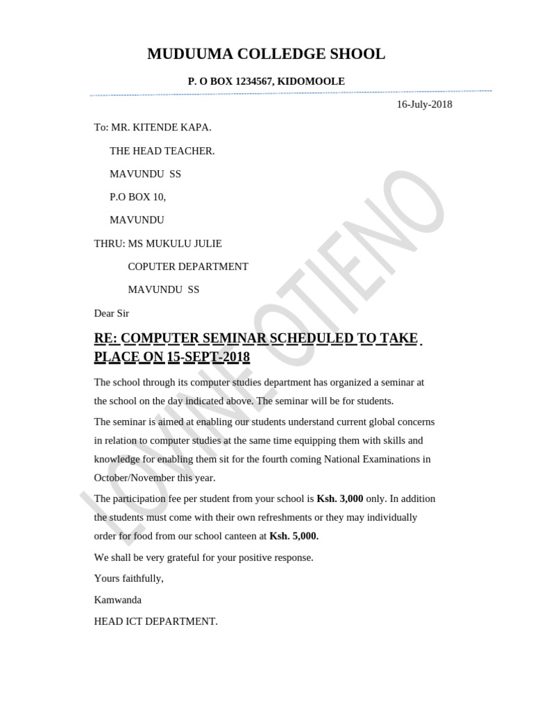 Computer Seminar Invitation for Students | PDF