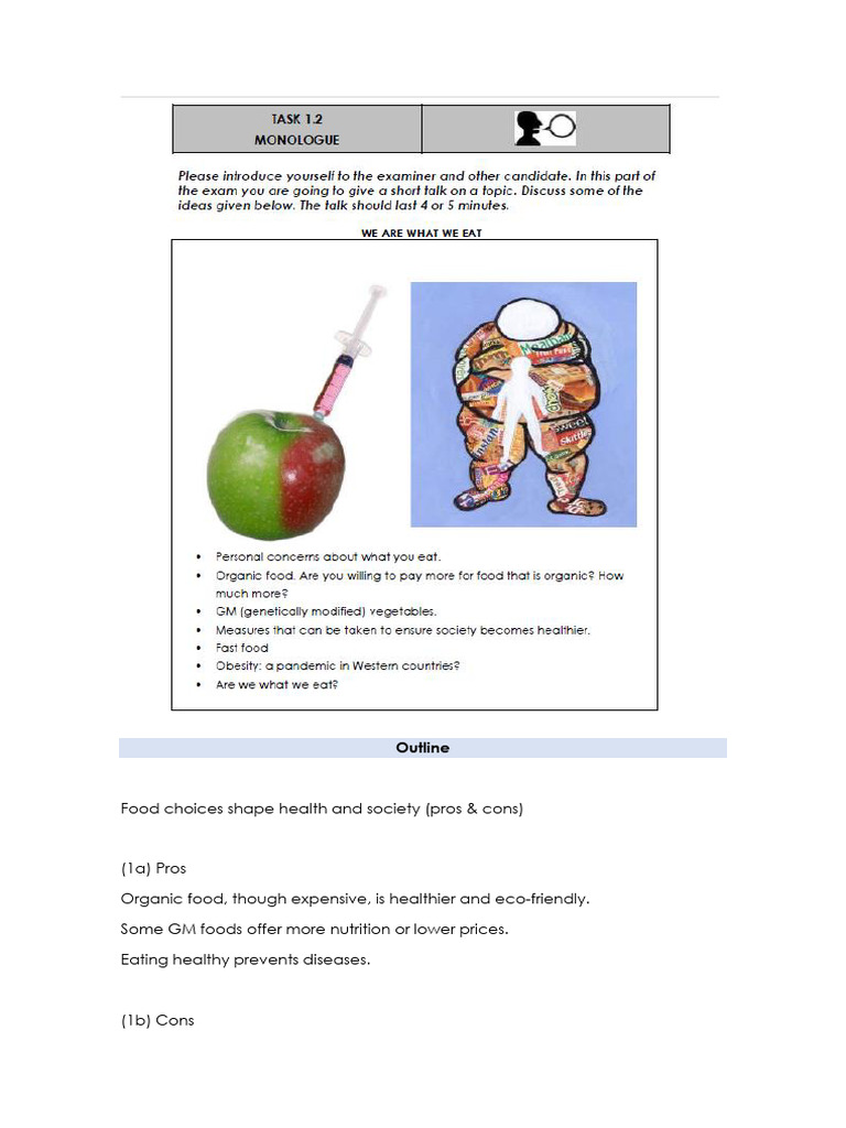 Eoi Speaking B2 Pdf Healthy Diet Obesity