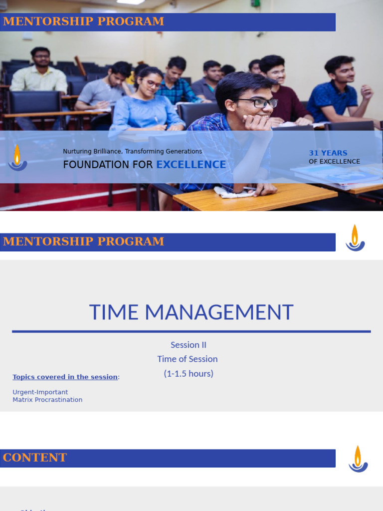 Time Management Mentorship Session Guide | PDF | Time Management ...