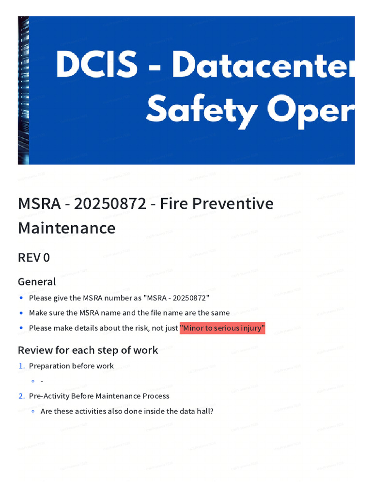 Fire Preventive Maintenance Guidelines | PDF