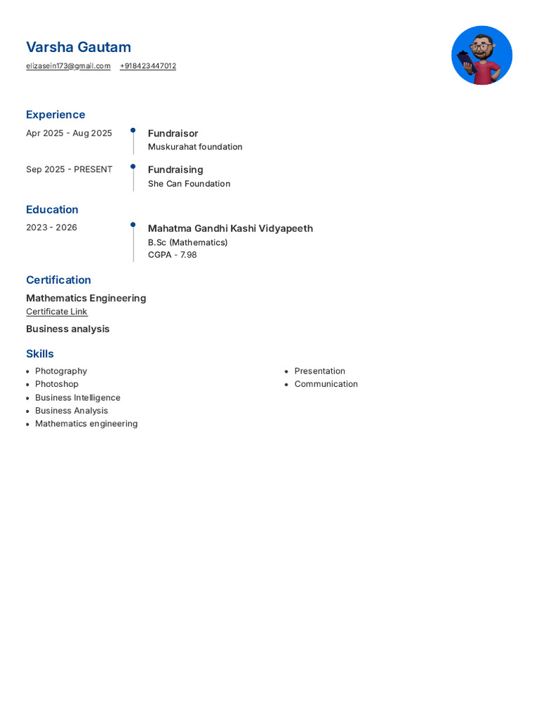 Resume For Mathematics Research | PDF