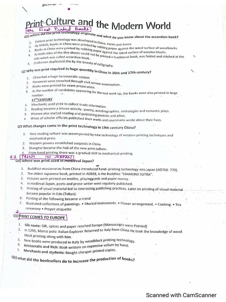 Print Culture Notes Class 3 | PDF