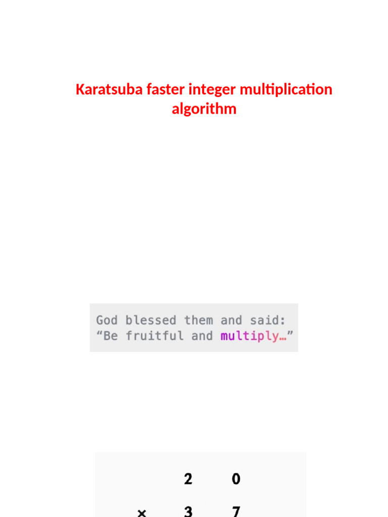 Karatsuba Integer Multiplication Method | PDF