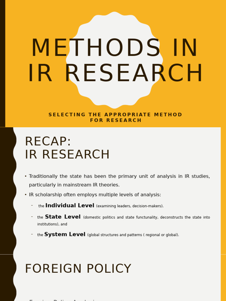 IR Research Methodologies Explained | PDF | Sampling (Statistics ...