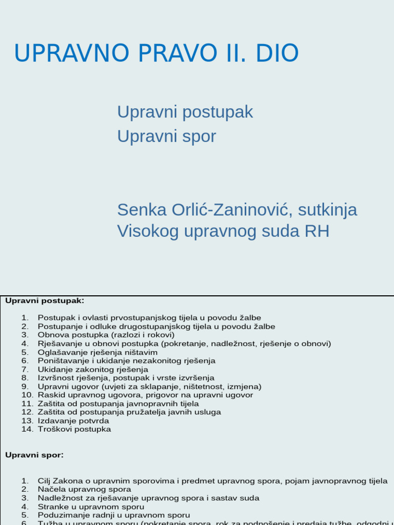 Upravno Pravo II Sa Vježbama Za Mene | PDF