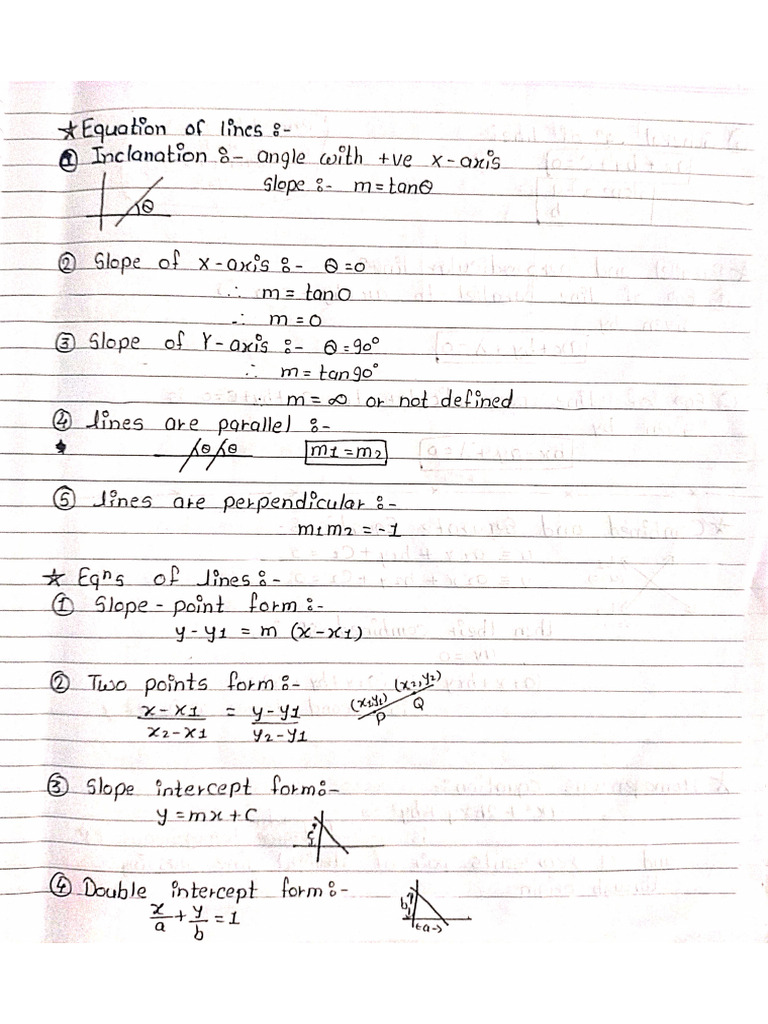 Pair of Straight Line Formula List | PDF