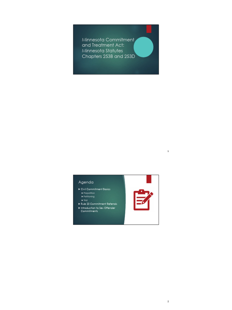 Minnesota Civil Commitment Process Guide | PDF | Evidence (Law ...