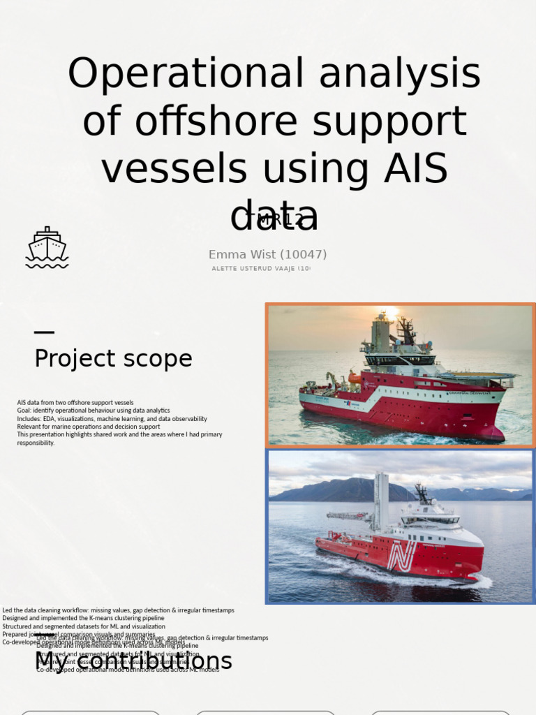 AIS Data Analysis of Offshore Vessels | PDF | Cluster Analysis | Data ...