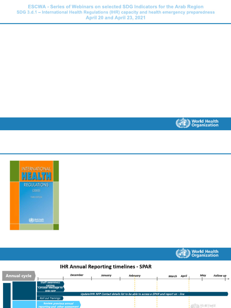 IHR Capacity Assessment Webinar Series | PDF | World Health Organization