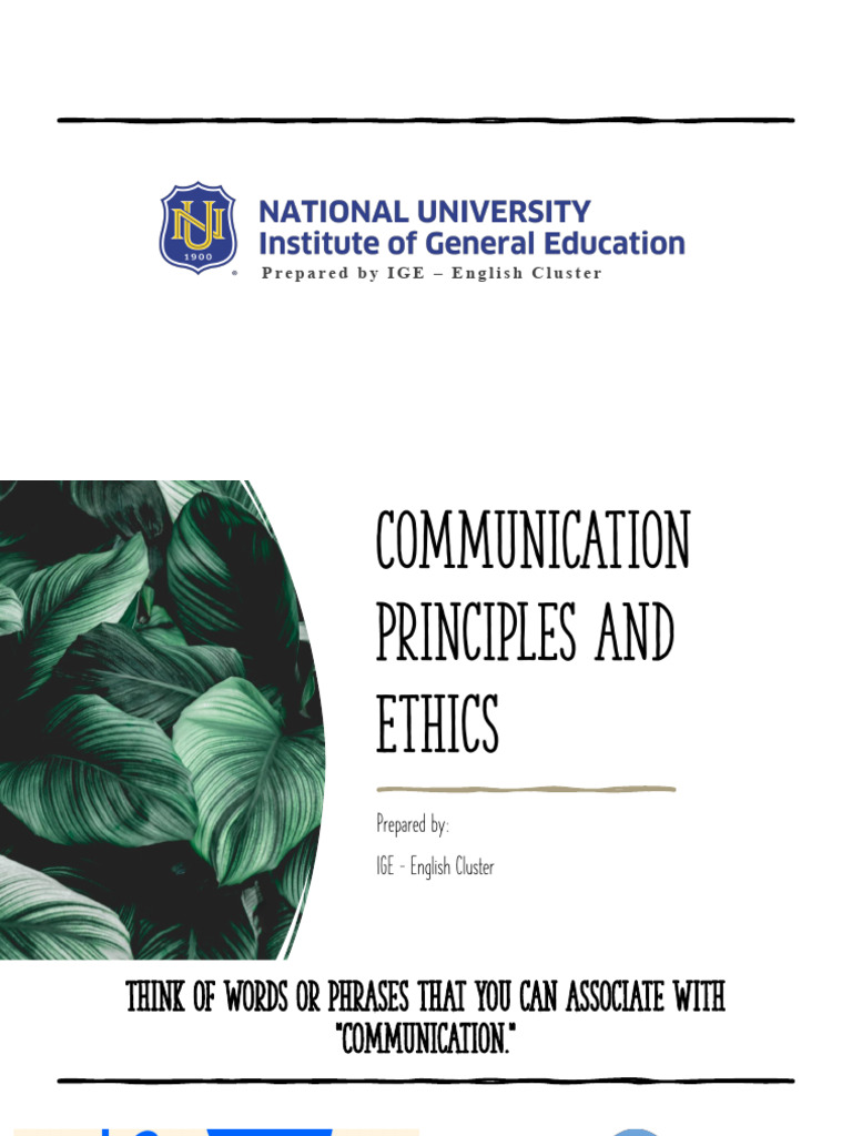 Communication Principles and Ethics Guide | PDF | Communication ...