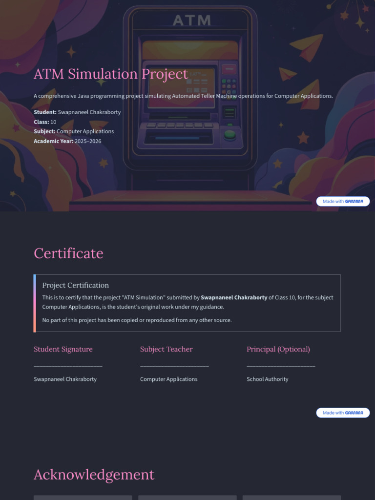 Java ATM Simulation Project Overview | PDF | Java (Programming Language ...