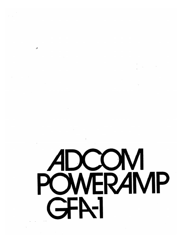 Gfa 1 Manual | PDF