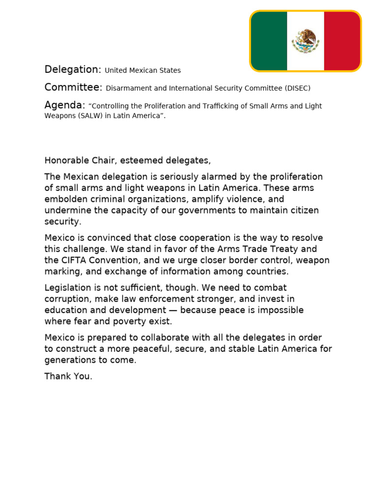 Mexico's Stance on SALW in Latin America | PDF