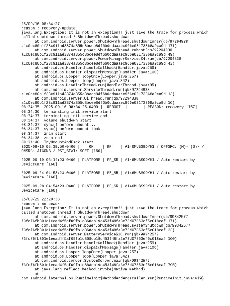 Android Shutdown and Reboot Logs | PDF | Booting | Computer Engineering