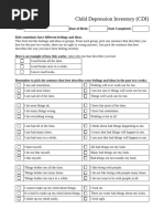 Children's Depression Inventory (CDI) PDF | PDF