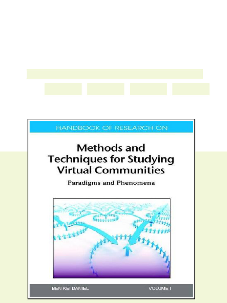 Handbook of Research On Methods and Techniques For Studying Virtual ...
